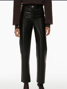 Wilfred Melinda Straight-Leg Black Faux Leather Jeans